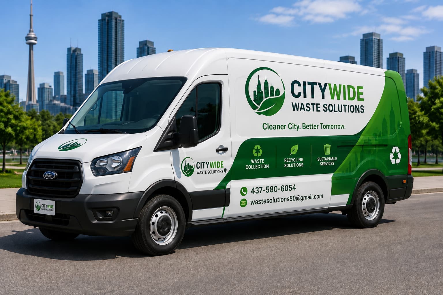 Citywide branded moving van with Toronto skyline
